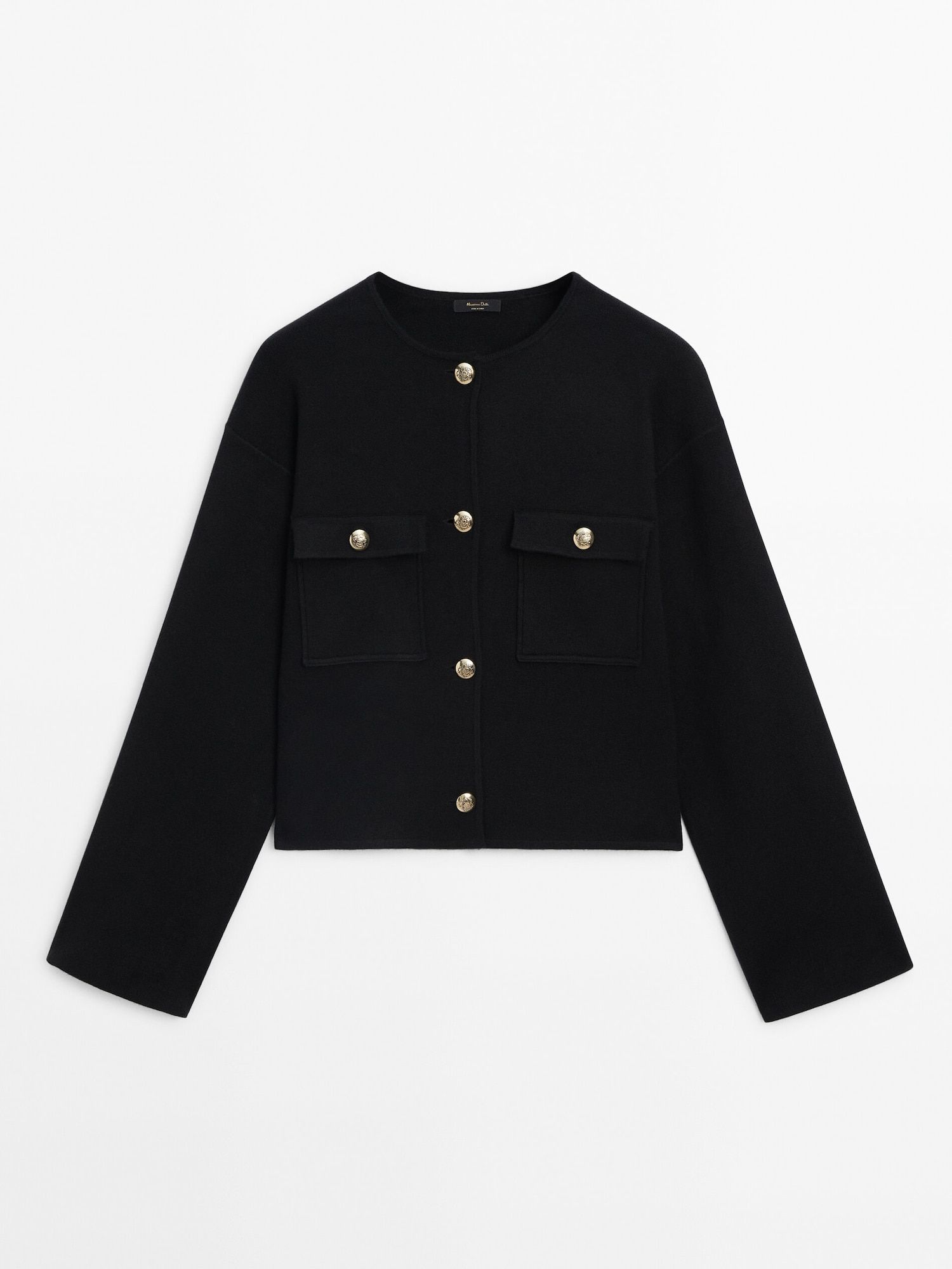 Knit cardigan with gold buttons | Massimo Dutti (US)