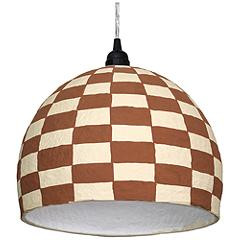 Taurus White and Terracotta Cotton Mache Pendant Lamp | Lamps Plus