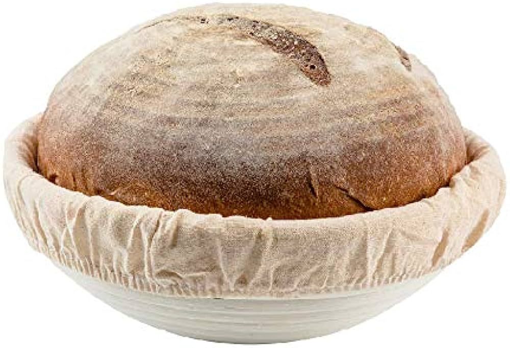 10 inch Round Bread Banneton Proofing Basket & Liner SUGUS HOUSE Brotform Dough Rising Rattan Han... | Amazon (US)