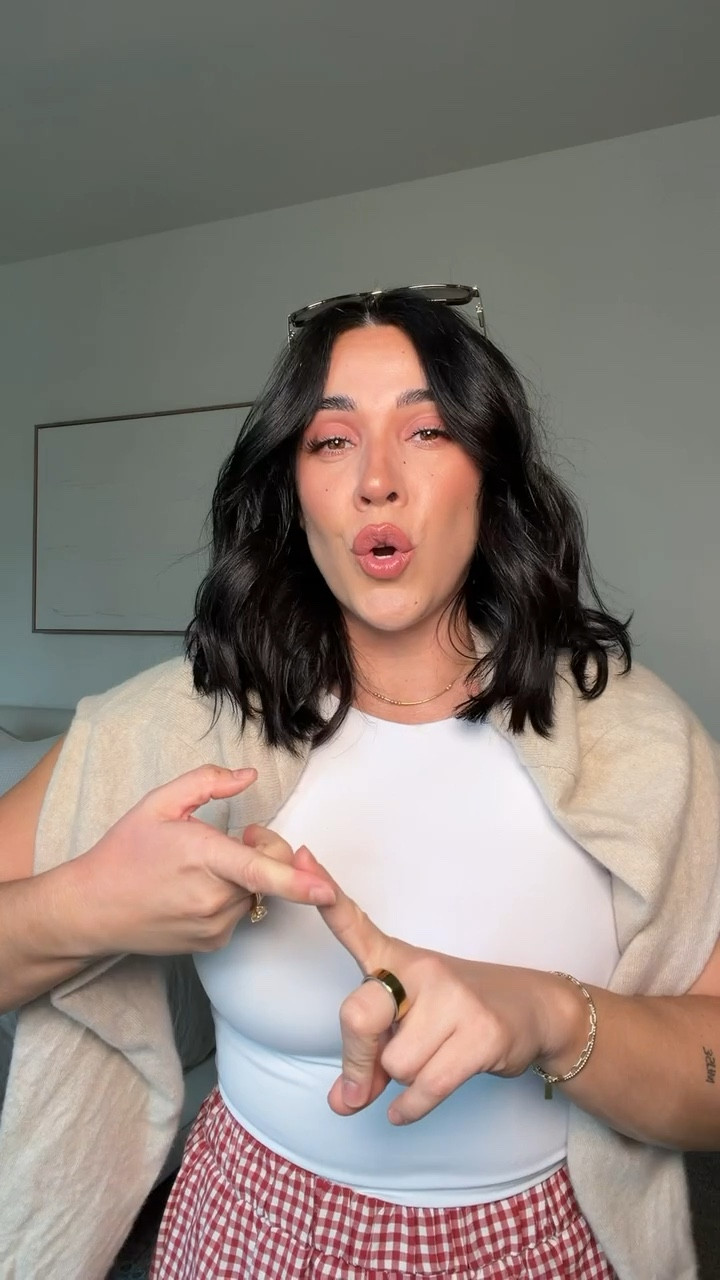 Easy spring outfit idea, checker board/gingham pants. Pants size L (probably could do M), top size L.

#LTKootd #LTKSeasonal #LTKMidsize