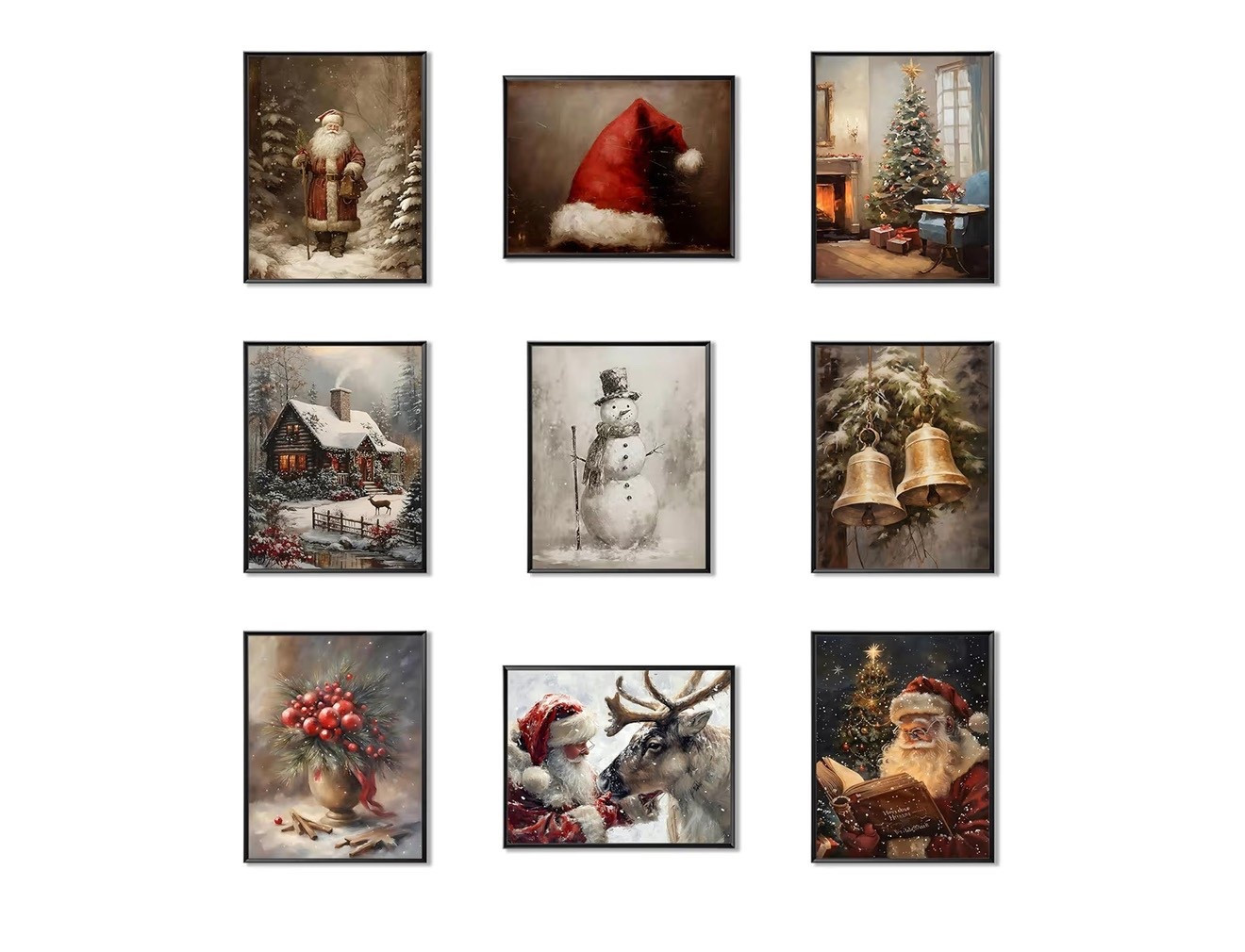 Christmas Decor🎄 Vintage Christmas Canvas Wall Art Set of 9, Santa Claus Xmas Tree Snow Scene Prints Posters, Winter Holiday Artwork for Living Room Gallery Wall Decor, Christmas Aesthetic Home Decor 8x10 inch Unframed

#LTKHoliday #LTKSaleAlert #LTKSeasonal