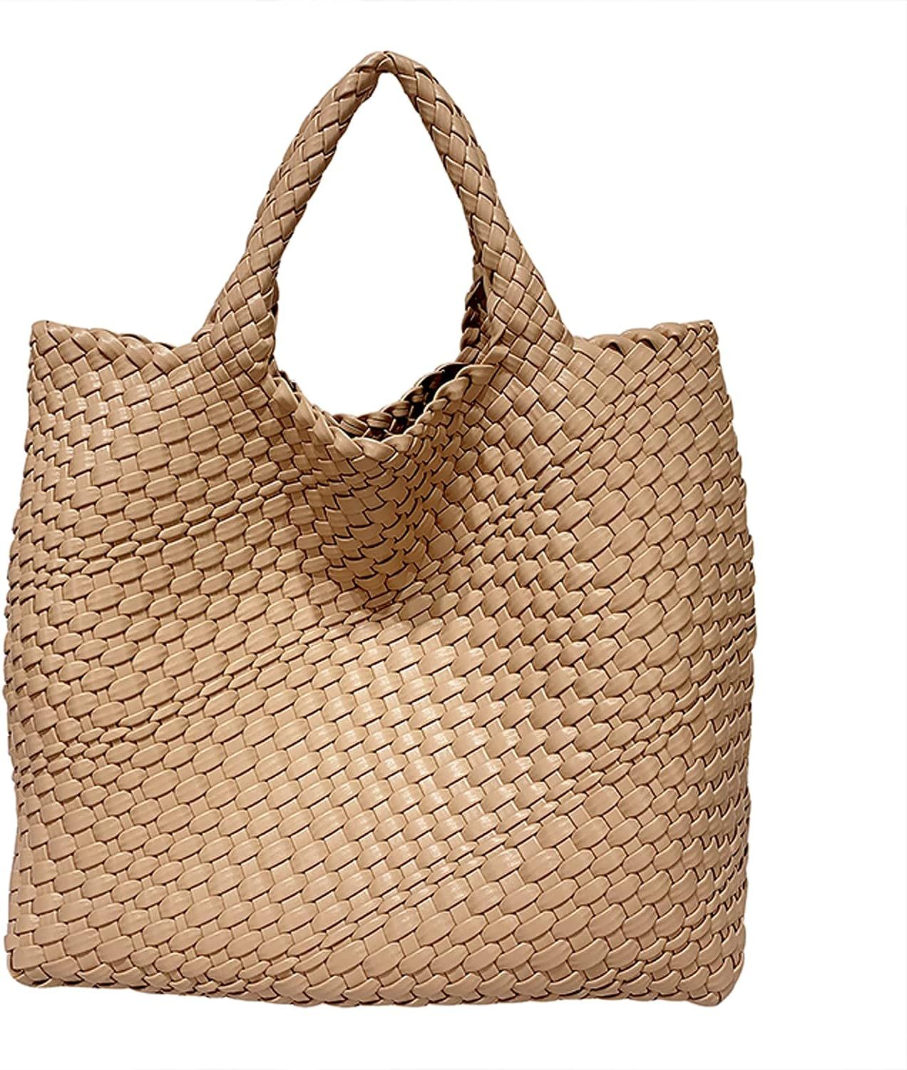 Amazon.com: Fashion Woven Bag Shopper Bag Travel Handbags and Purses Women Tote Bag Large Capacit... | Amazon (US)