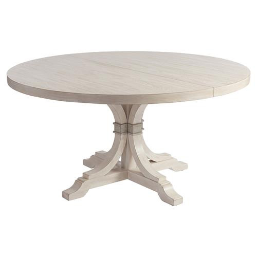 Barclay Butera Magnolia Modern Whitewash Round Extendable Dining Table - 60-80"W | Kathy Kuo Home