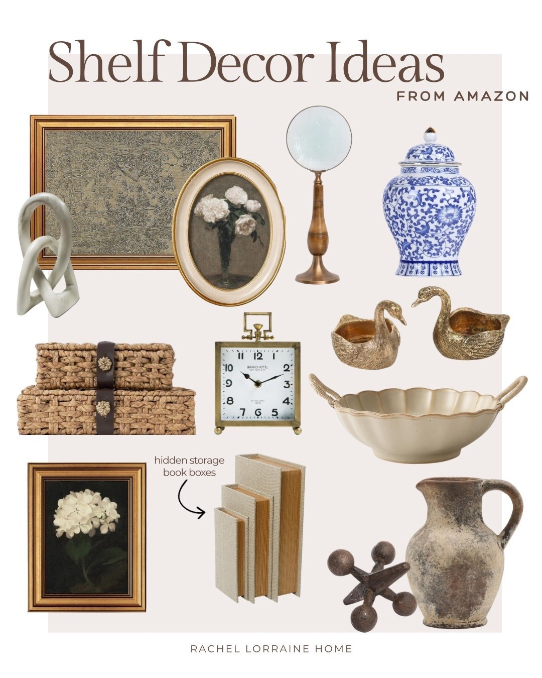 Shelf Decor from Amazon for a classic and collected style 🤍 I’ve curated some of my favorite Amazon shelf decor pieces that bring a timeless, layered look to bookshelves and tabletop styling. Think decorative boxes, stoneware, ceramics, sculptural objects, and framed art—those small finishing touches that add warmth, texture, and character and help a space feel thoughtfully put together without feeling overdone.

#LTKHome