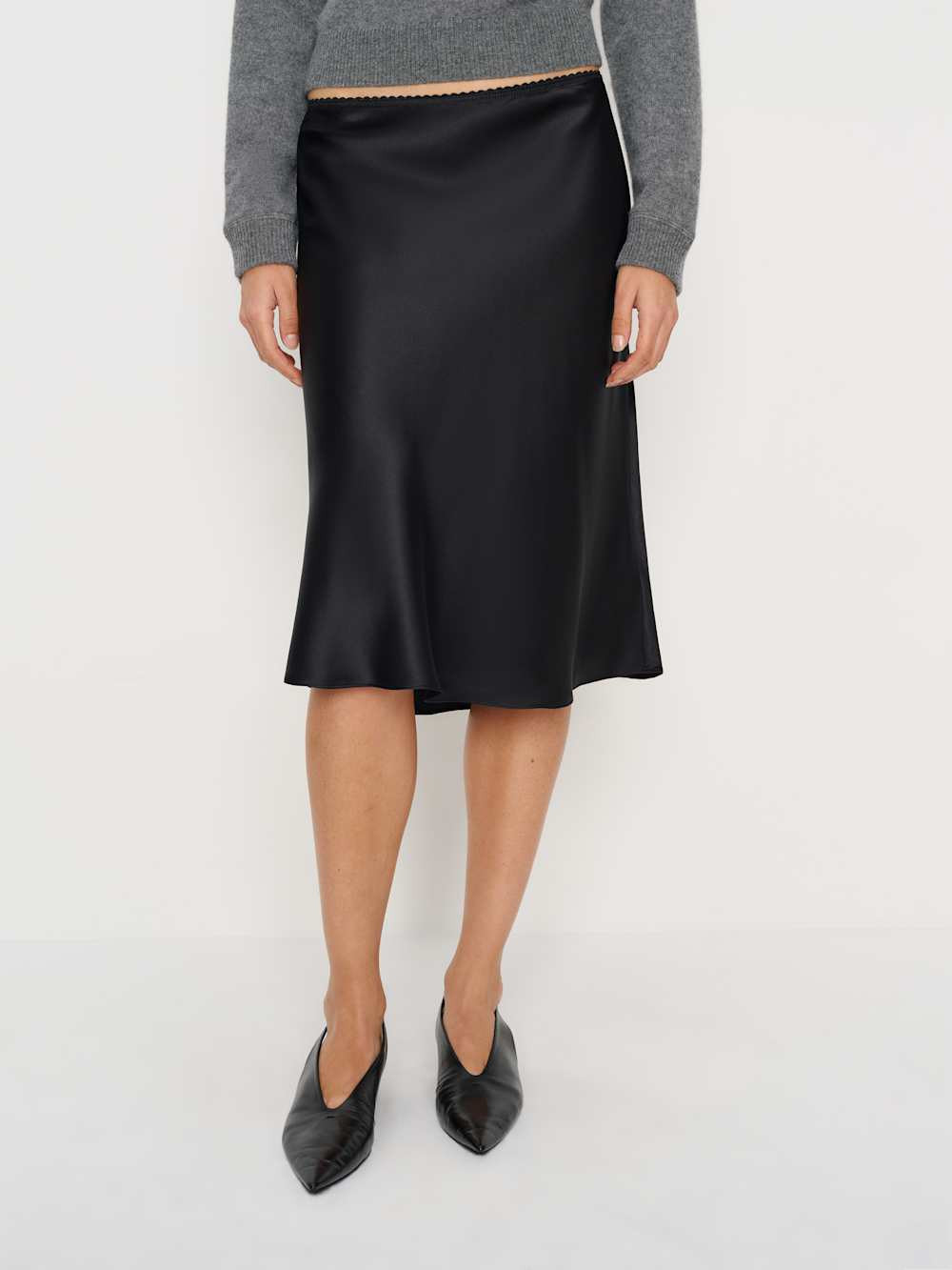 Layla Silk Knee Length Skirt | Reformation (Global)