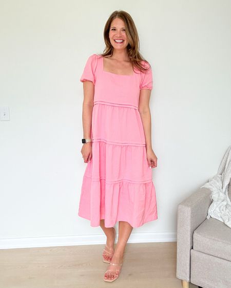 Puff sleeve square neck maxi dress comes in a ton of colors. I’ve paired with with clear strappy sandals.

Bridal shower, baby shower, tall friendly style, maxi dress, resort wear, summer dress, spring dress, ootd, amazon fashion

#LTKfindsunder50 #LTKstyletip #LTKshoecrush