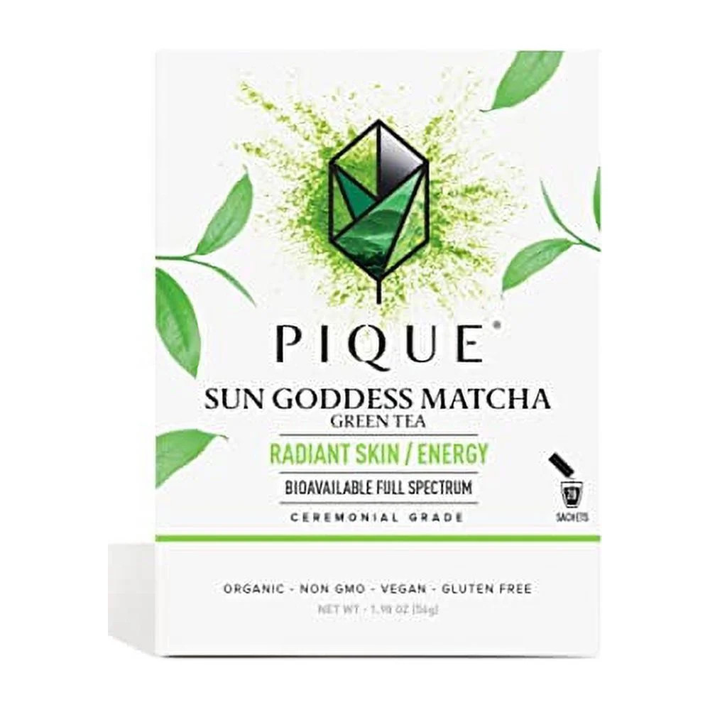 Pique Organic Sun Goddess Matcha - Ceremonial Grade Matcha Green Tea Powder, Supports Radiant Ski... | Walmart (US)