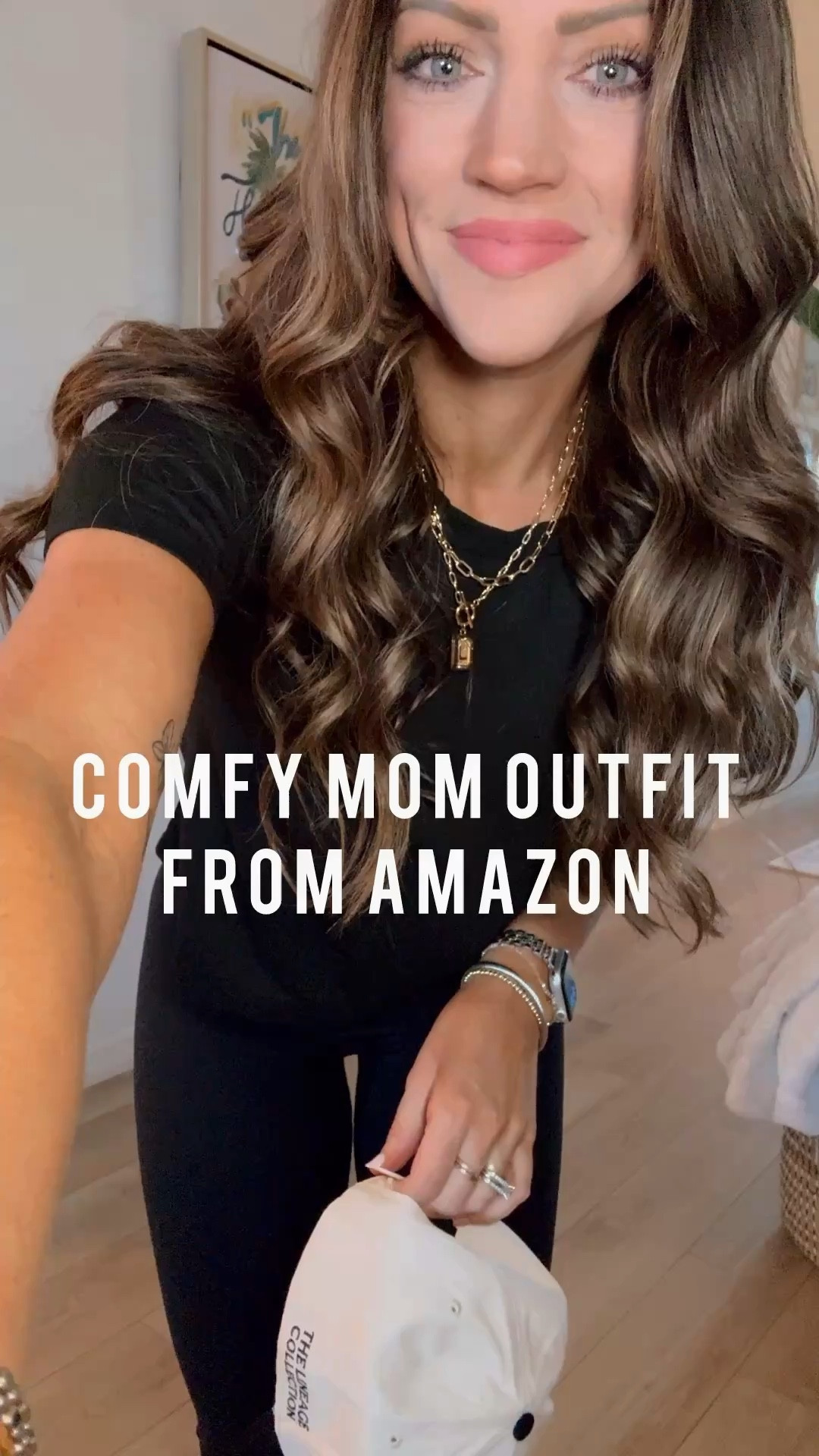 Head-to-toe Amazon comfies! 🖤 how CUTE is this hat! I’m wearing my true size small in every item except I size down to an XS in the cardigan. For reference, I’m just shy of 5’4, 132 lbs, size 2/26 or smalls is my true sizing. The leggings are AMAZING! I love that there’s no front or side seams, but the V booty placement seam is perfection. And this cardigan is sooo soft and thick — def feels much more expensive than it is. Highly recommend it all! I sized down half size in the sneakers, btw. #amazonfinds #amazonfavorites #momoutfits #momootd #leggingsoutfit #traveloutfit 