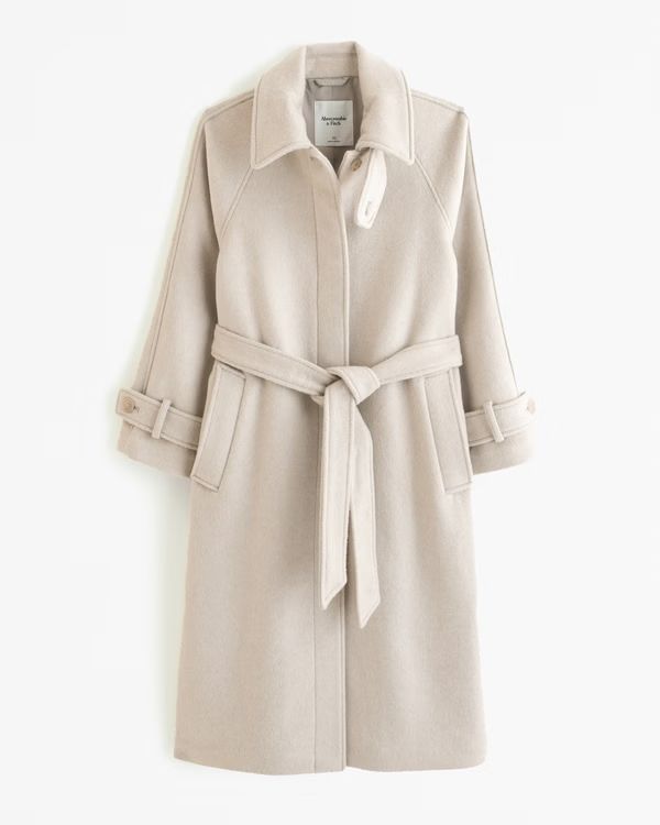 Women's Wool-Blend Funnel Neck Coat | Women's Coats & Jackets | Abercrombie.com | Abercrombie & Fitch (US)