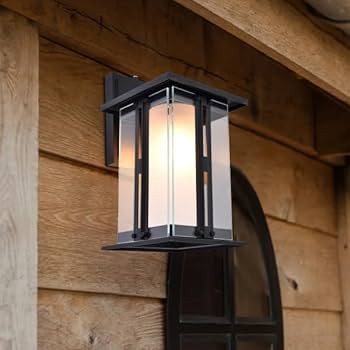LUTEC Craftsman Style Outdoor LED Wall Lantern, Matte Black | Amazon (US)
