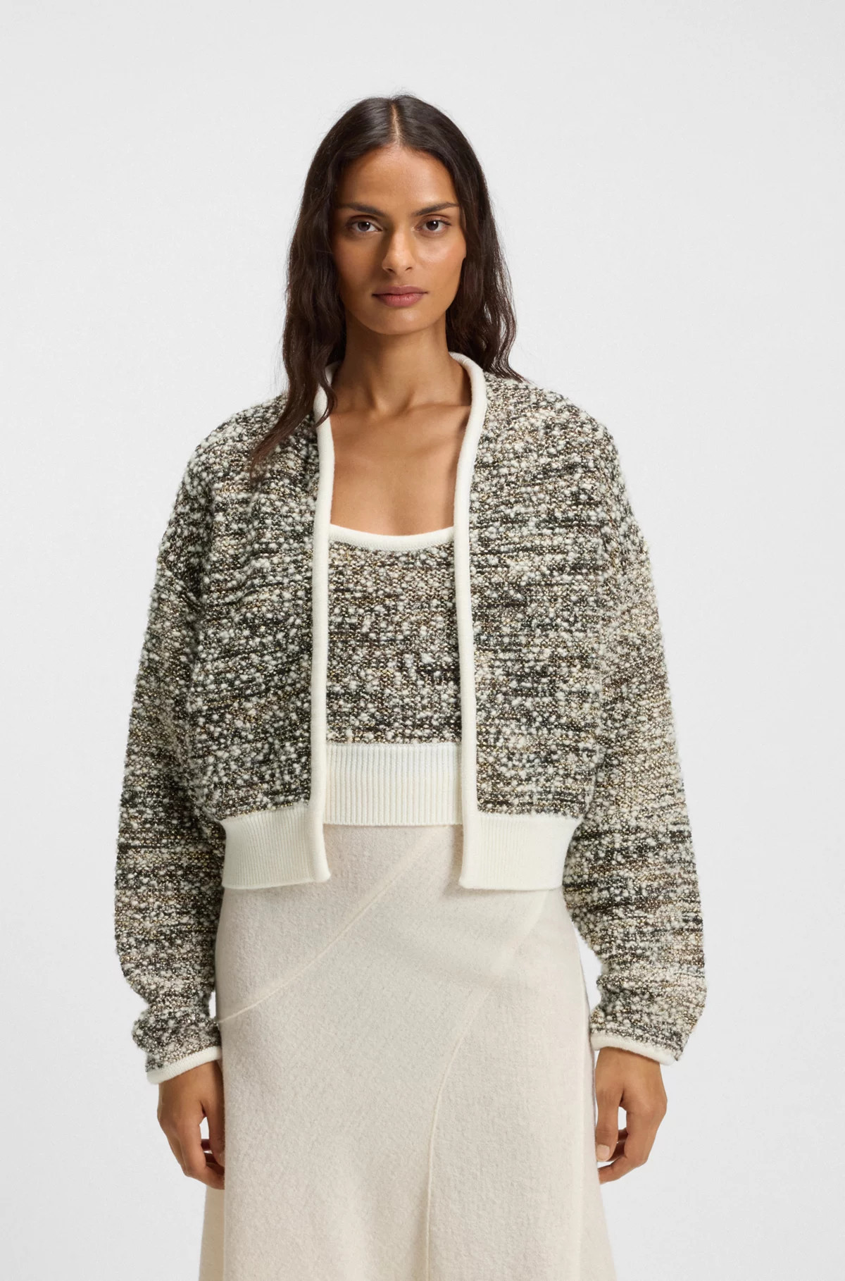 Sparkling-tweed cardigan in a wool blend | Hugo Boss (US)