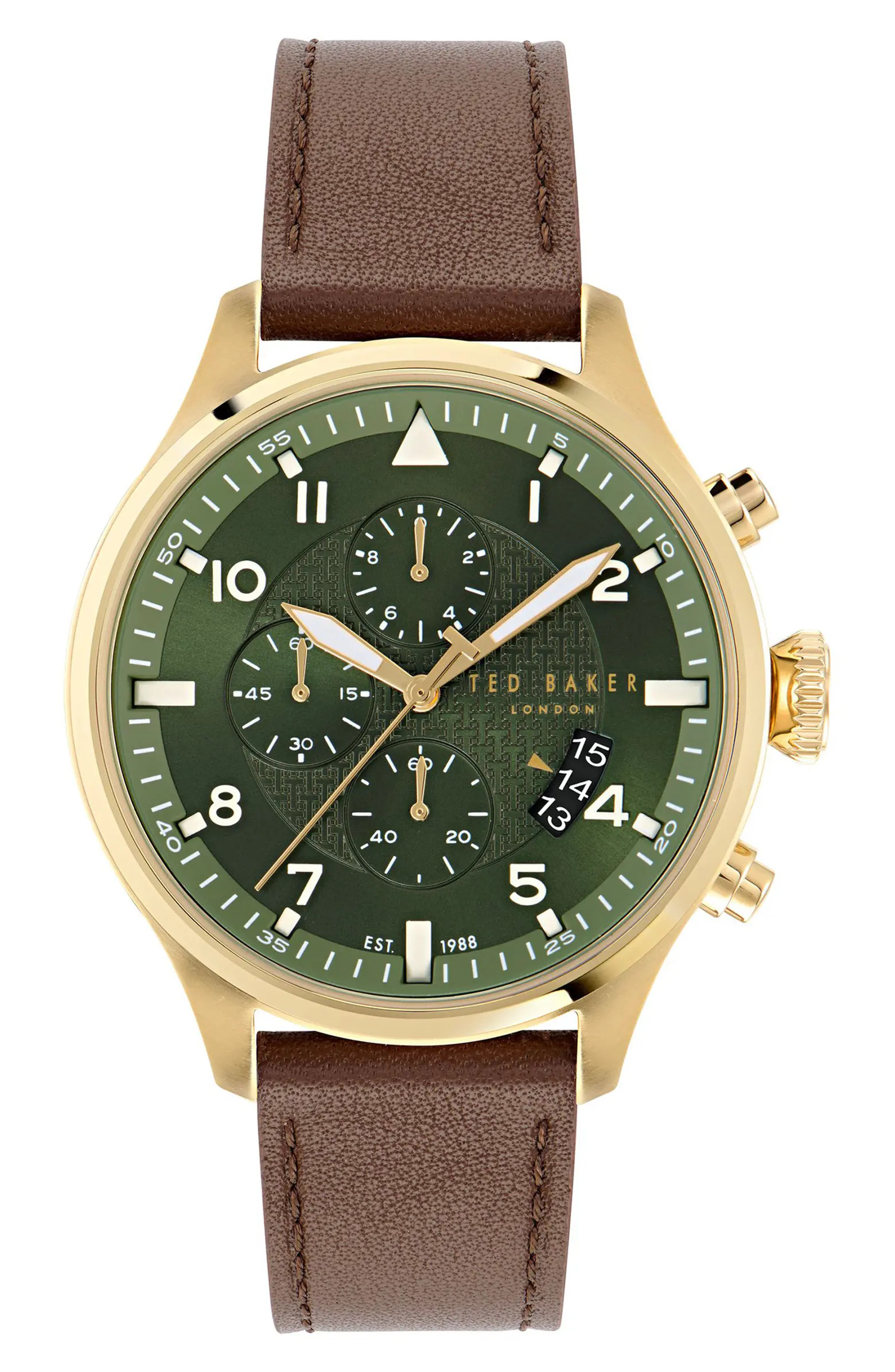 Ted Baker Fulmaar Chronograph Leather Strap Watch, 44mm | Nordstrom | Nordstrom