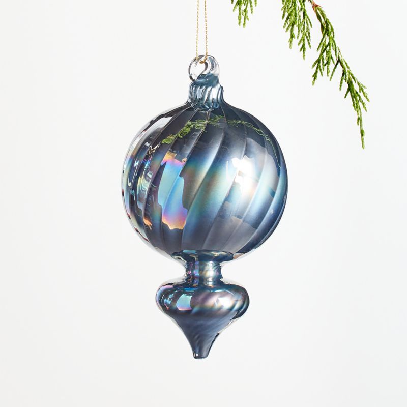Smoke Finial Glass Christmas Tree Ornament | Crate and Barrel | Crate & Barrel