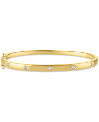 Diamond Dot Station Bracelet (1/10 ct. t.w.) in 14k Gold-Plated Sterling Silver | Macy's