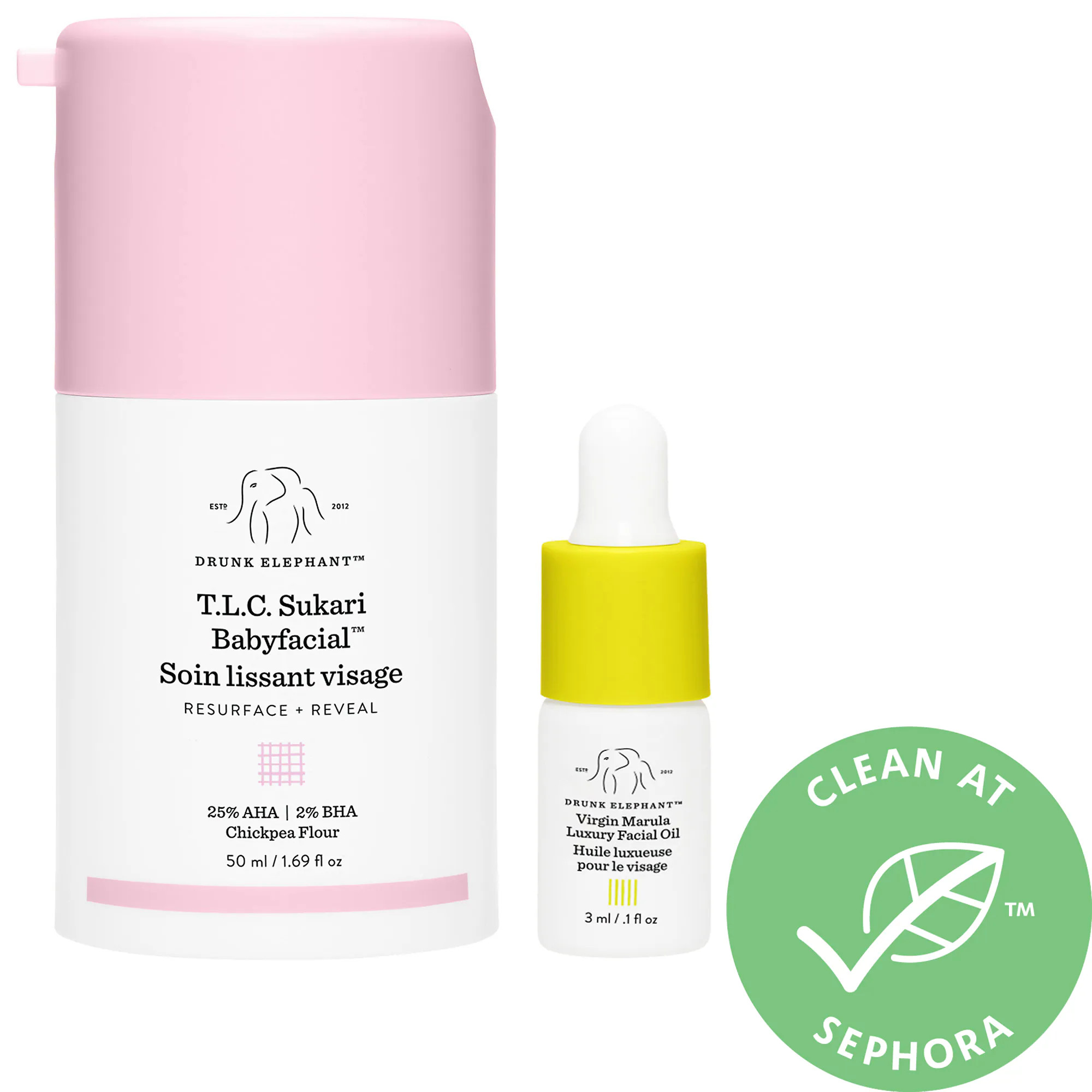 Drunk Elephant T.L.C. Sukari Babyfacial™ 25% AHA + 2% BHA Mask 1.69 oz/ 50 mL | Sephora (US)
