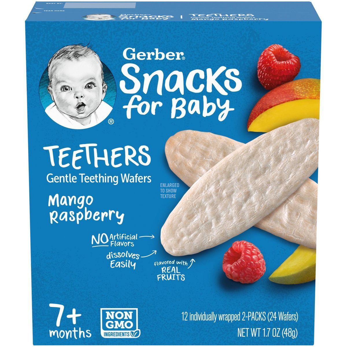 Gerber Teether Mango Raspberry Baby Snacks - 1.7oz/12pk Each | Target