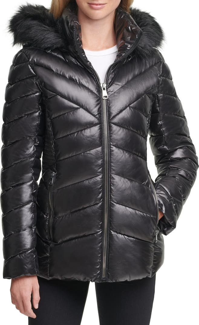 Faux Fur Front Zip Puffer Jacket | Nordstromrack | Nordstrom Rack