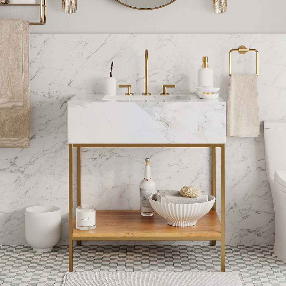 Streamline Marble Single Bathroom Vanity (31.5") | West Elm (US)