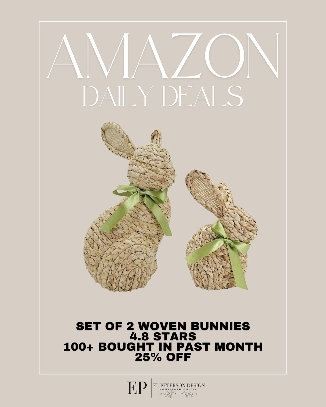 Amazon Daily Deals
Set of 2 bunnies

#LTKSaleAlert #LTKHome