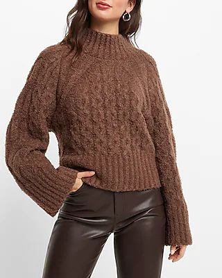 Cozy Cable Knit Mock Neck Sweater | Express