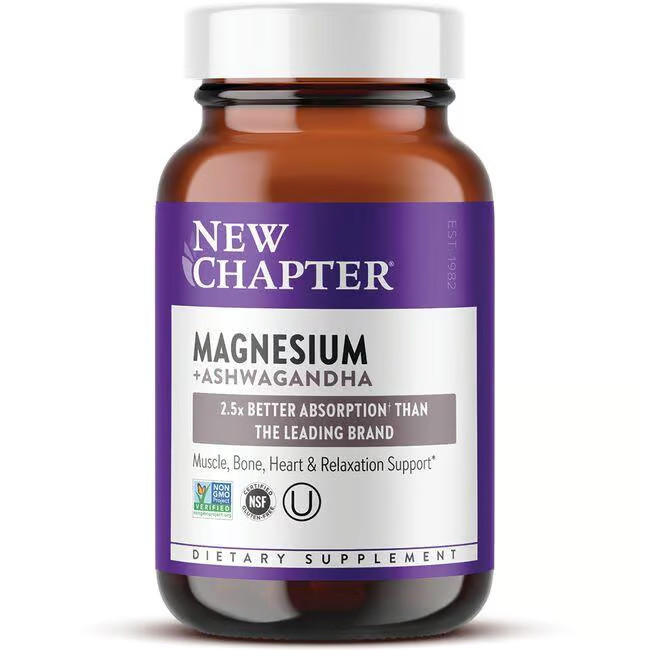 New Chapter Magnesium + Ashwagandha Vitamin | 90 Vegan Tabs | Swanson