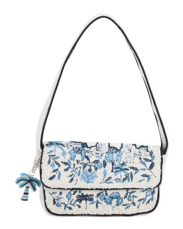 Toile Beaded Embroidered Shoulder Bag for Women | Leather | Marshalls