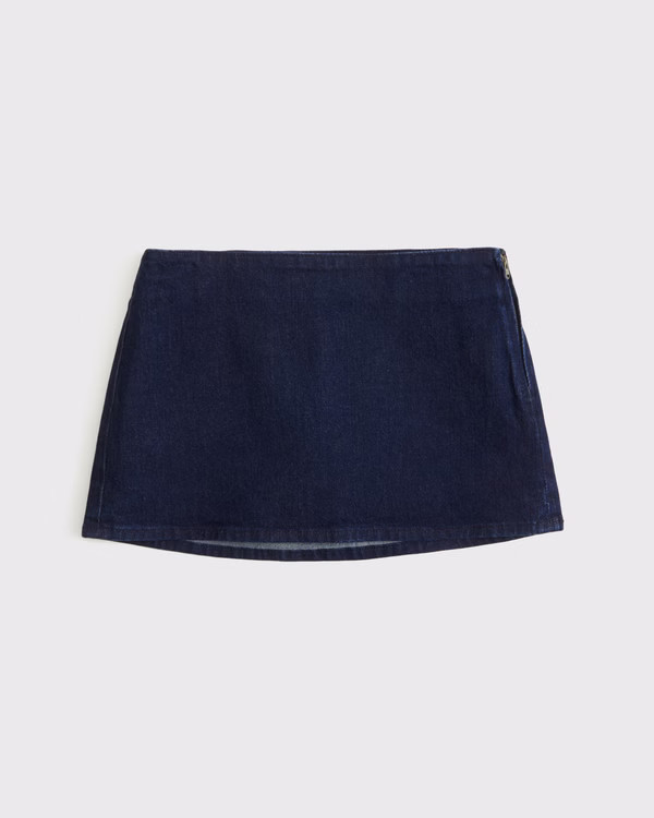 Women's The A&F Scarlett Low Rise Micro Denim Skort | Women's Bottoms | Abercrombie.com | Abercrombie & Fitch (US)