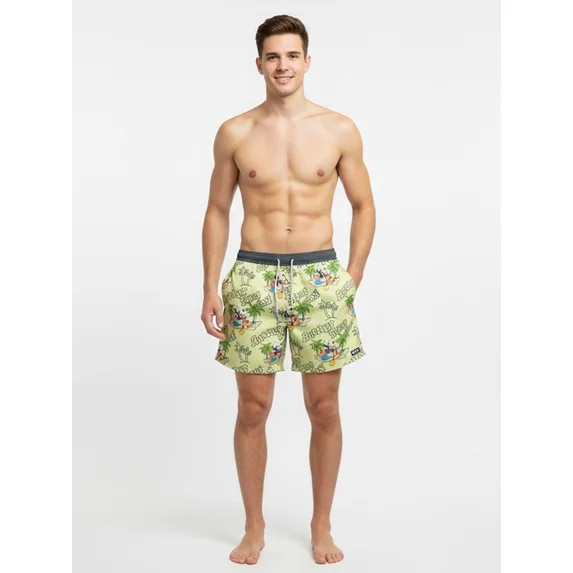 Neff Men's and Big Men's Mickey Mouse Print Swim Trunks, Sizes S-3XL | Walmart (US)