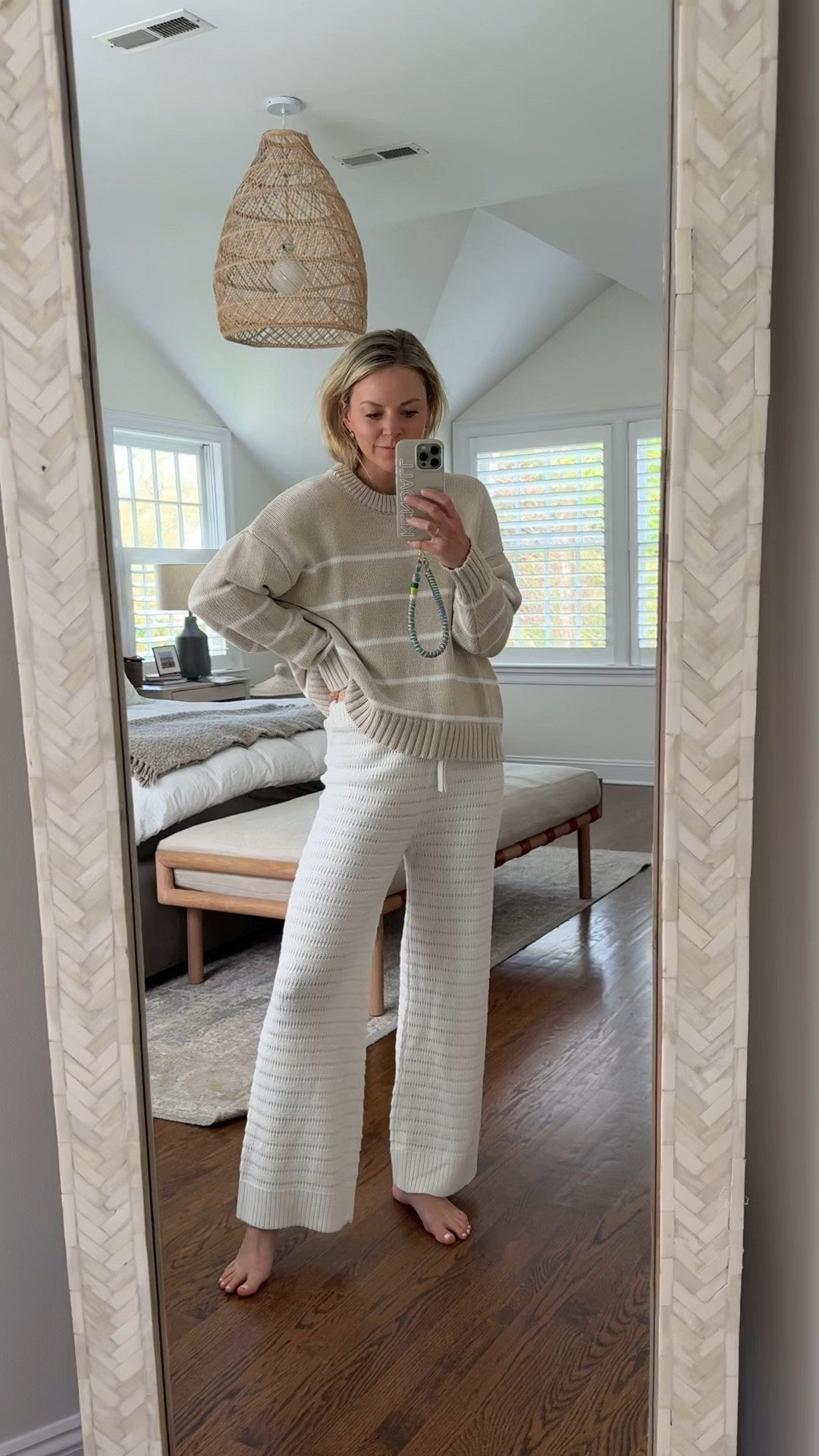 cute crochet pants for lounge, on-the-go or wear as a swim cover up 
-medium sweater 
-small pants, I’m 5’5