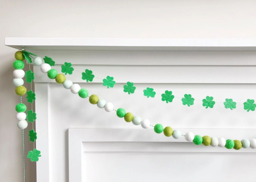 Mini Clover Felt Banner, Photo Prop, Decoration St. Patrick's Day - Etsy | Etsy (US)