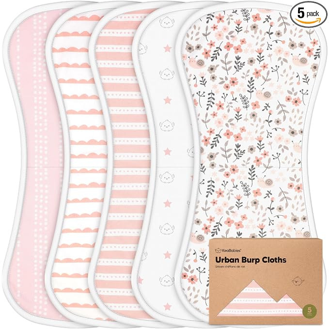 Organic Burp Cloths Baby Boy & Girl - 5-Pack Super Absorbent Cotton Burping Cloths for Babies, So... | Amazon (US)