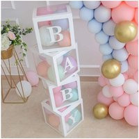 Baby Shower Boxes Party Decorations - 4 Pcs Transparent Balloons Décor With Letters, Individual Baby | Etsy (US)