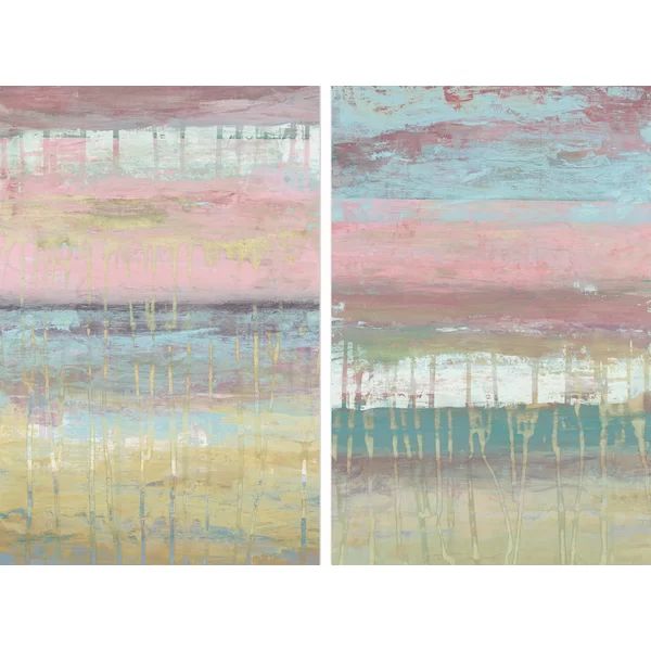 Cotton Candy Layers Diptych - 2 Piece Set on Canvas | Wayfair Professional