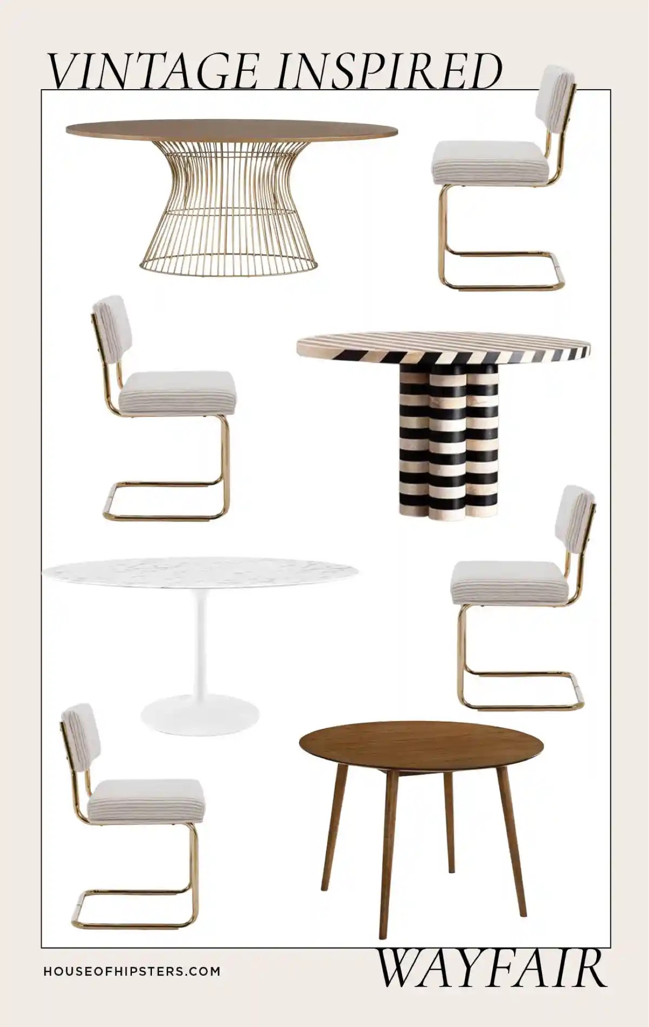 Decorating my childhood home with Mid-Century Modern furniture from Wayfair - check out all the mood boards!  I need to find a round dining table (oval works too) for a small space in my parent’s home. It’s my latest interior design project. The house is a split level ranch built in the 50s and I’ll leaning into that retro MCM vintage vibe. 

#wayfair #wayfairpartner @wayfair 

Home decor, eclectic decor, vintage modern interior design style, unique, funky furniture, personality, bedroom design, affordable, budget friendly, mid century modern table, round dining table, oval dining table, round table, cantilever chair, cantilever dining chair, brass dining chair, black and white stripe table, MCM furniture 

#LTKStyleTip #LTKSaleAlert #LTKHome