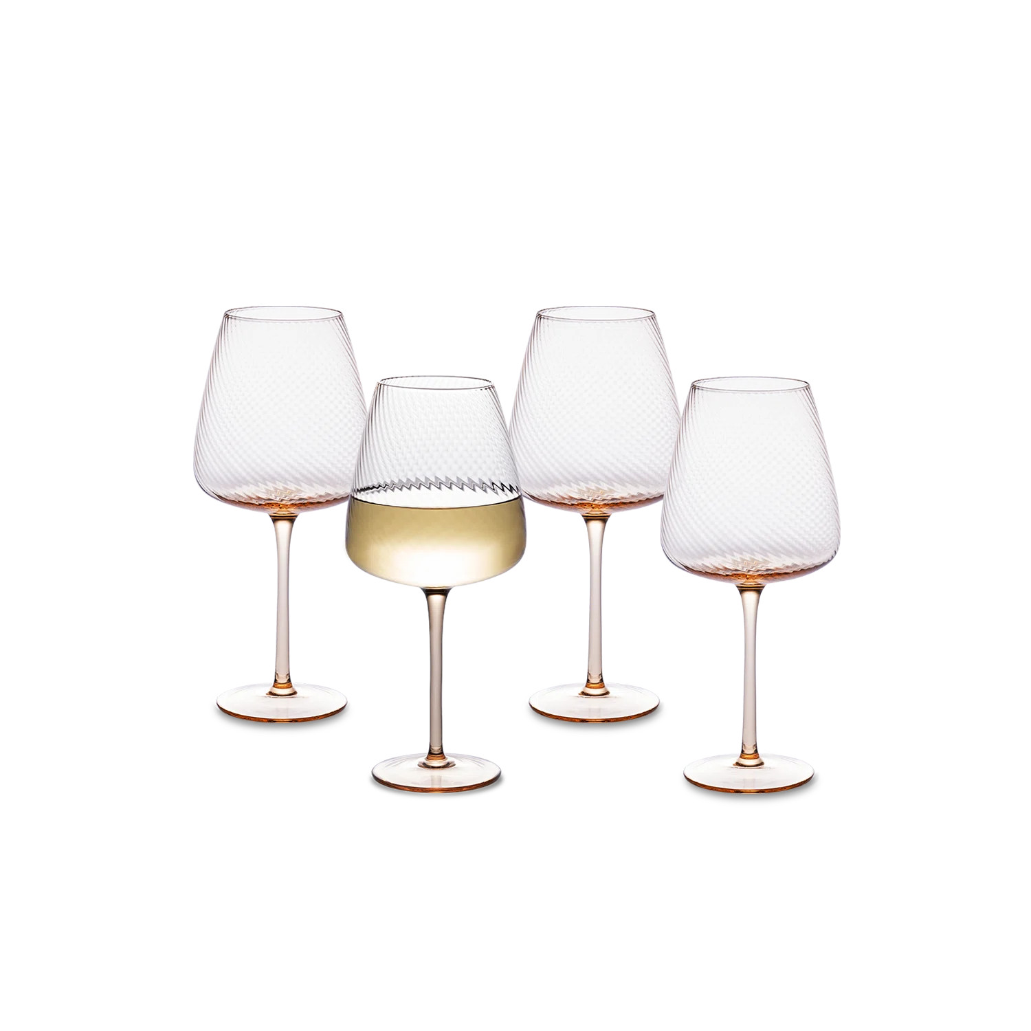 Dann Fluted Wine Glass Set Of 4 | Wayfair North America