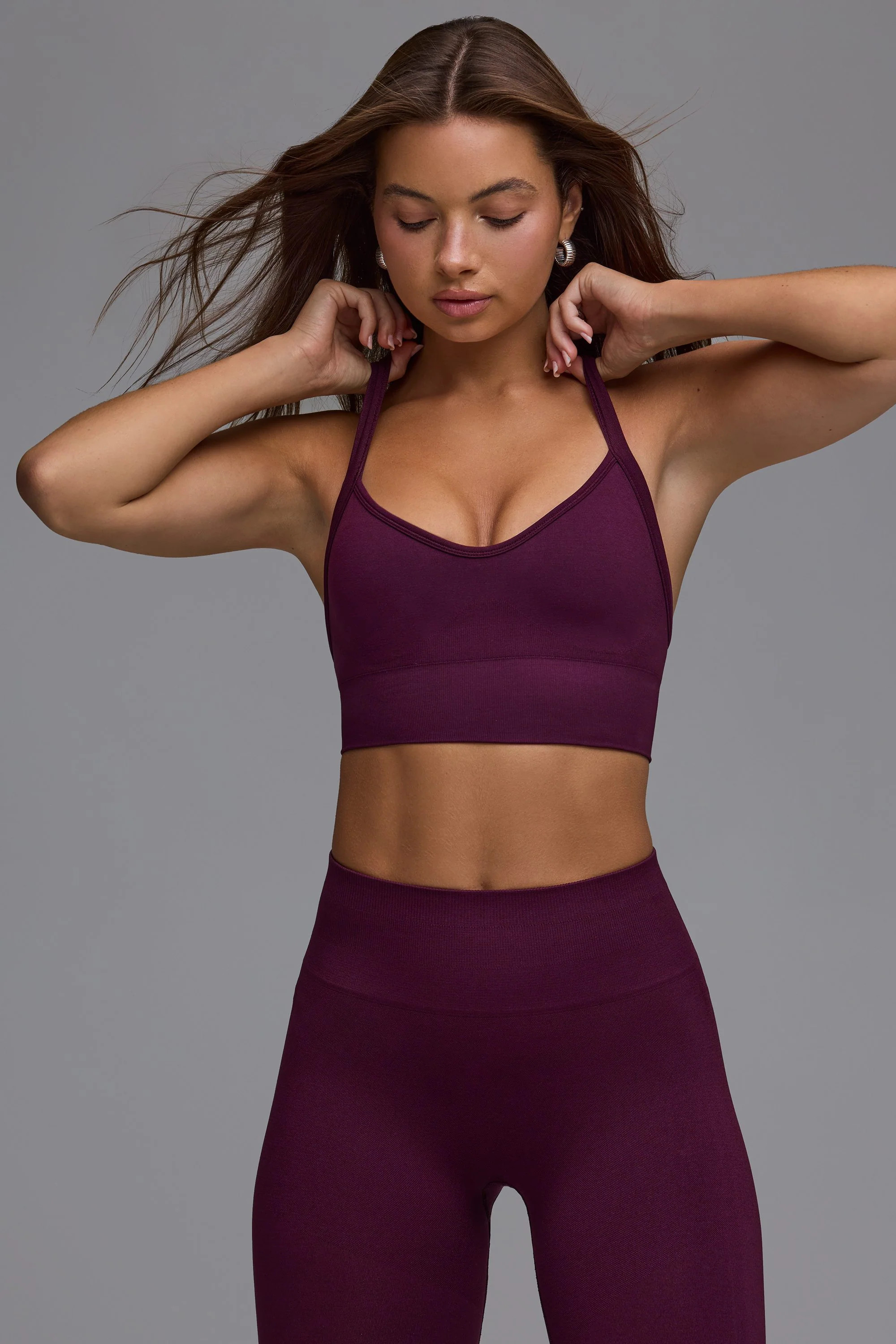 Define Luxe Multiway Sports Bra in Grape | Oh Polly
