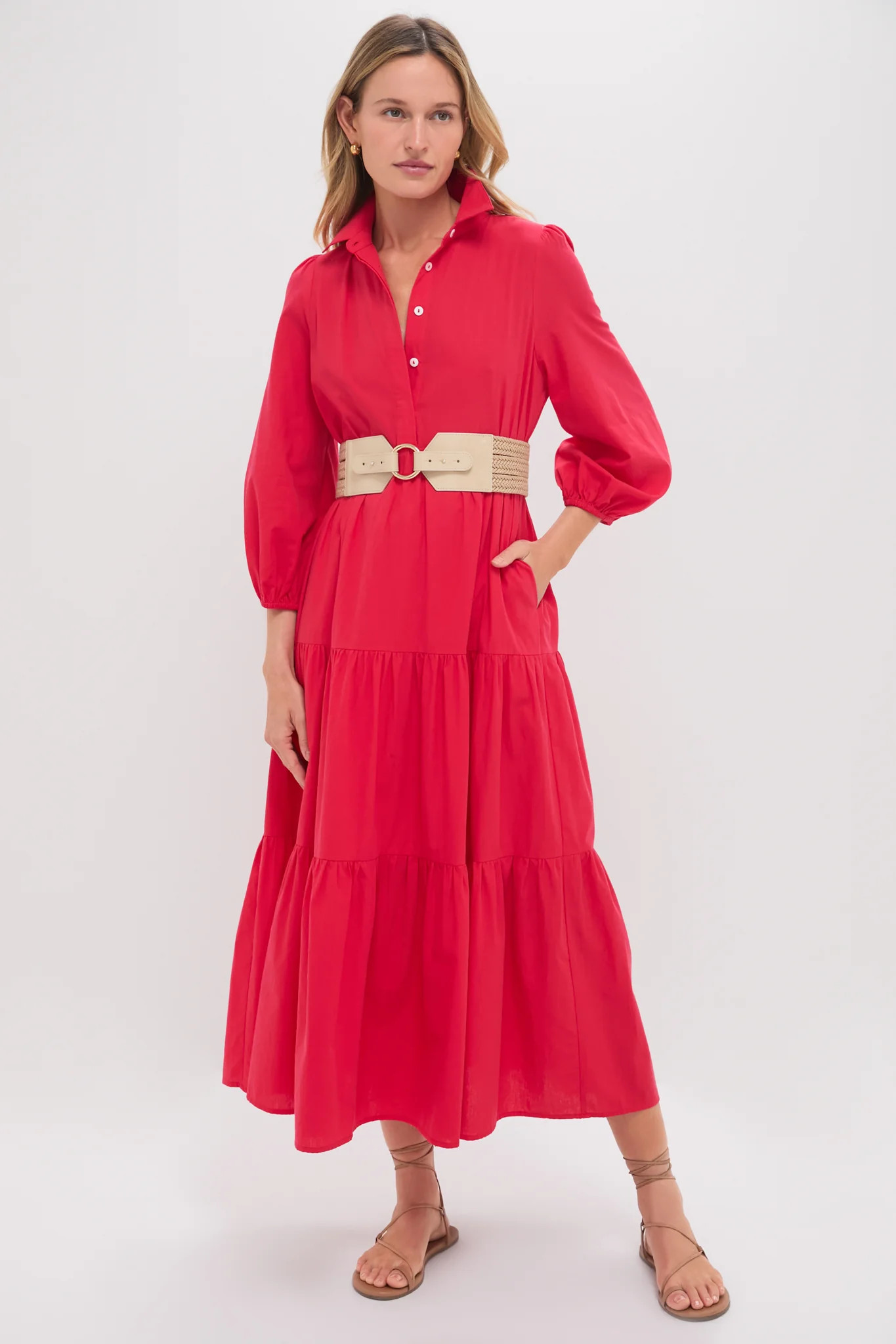 Hibiscus Red Cotton Mabel Maxi Dress | Tuckernuck (US)