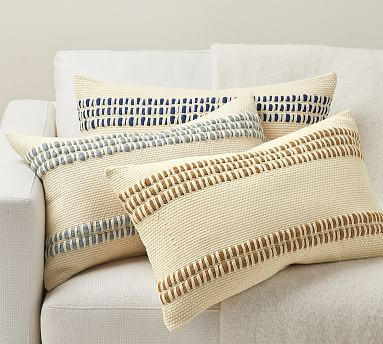 Reed Striped Lumbar Pillow Covers | Pottery Barn (US)