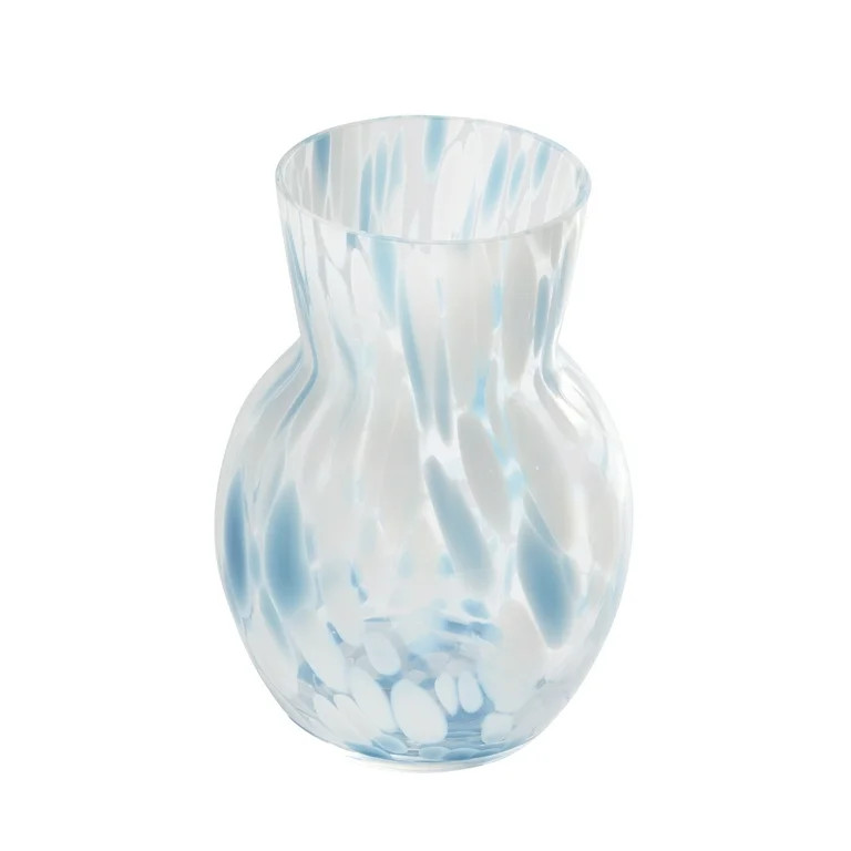 Better Homes & Gardens Tortoise Glass Vase, 7'', Blue and White | Walmart (US)
