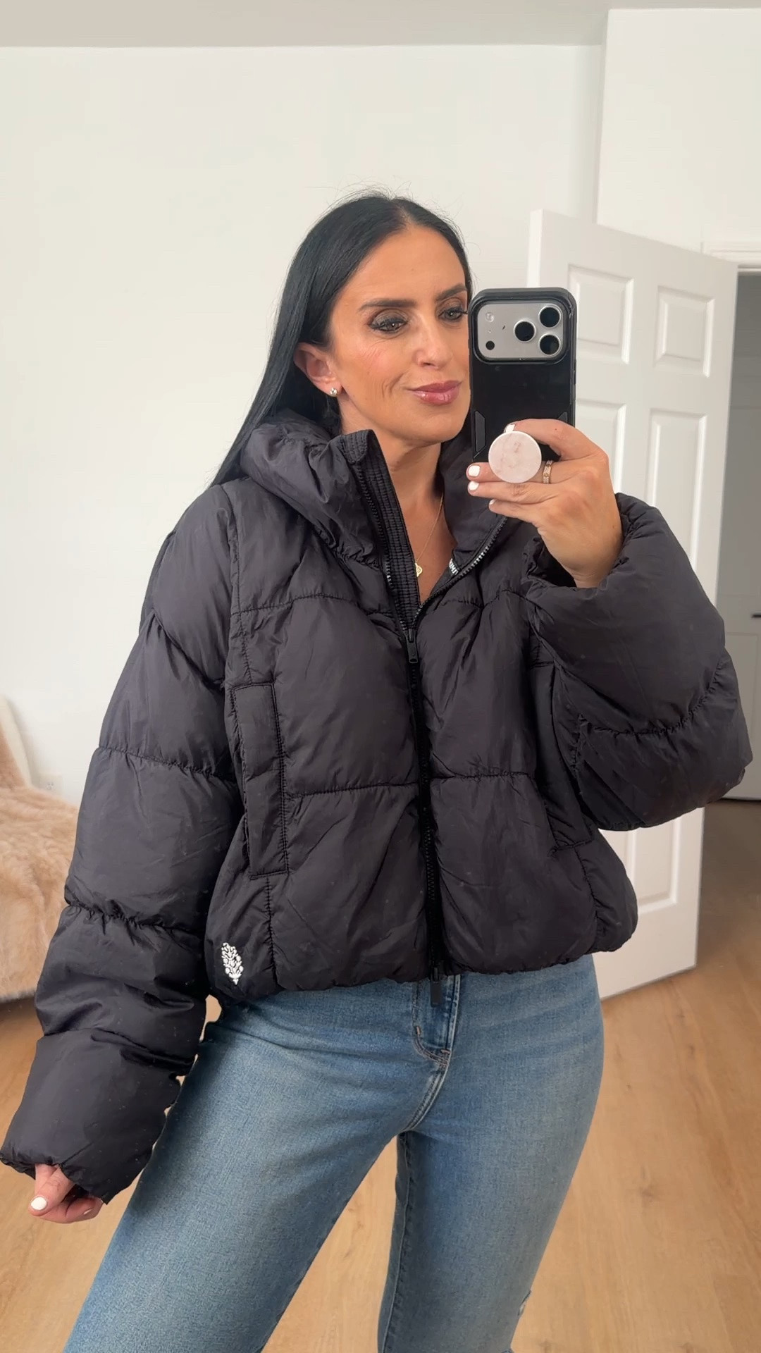 Free People In A Bubble Puffer jacket wearing size small now 60% off