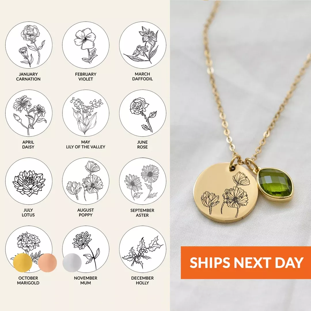 Mom Necklace Birth Flower … curated on LTK