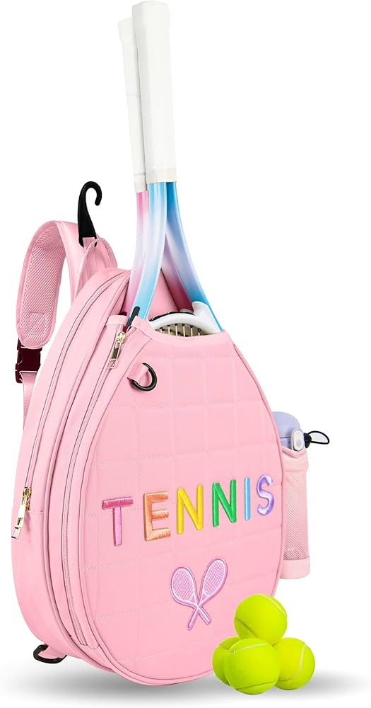 Tennis Bags for Women Girl, Tennis Sling Crossbody Backpack, Water Resistant Tennis Bag for Pickl... | Amazon (US)