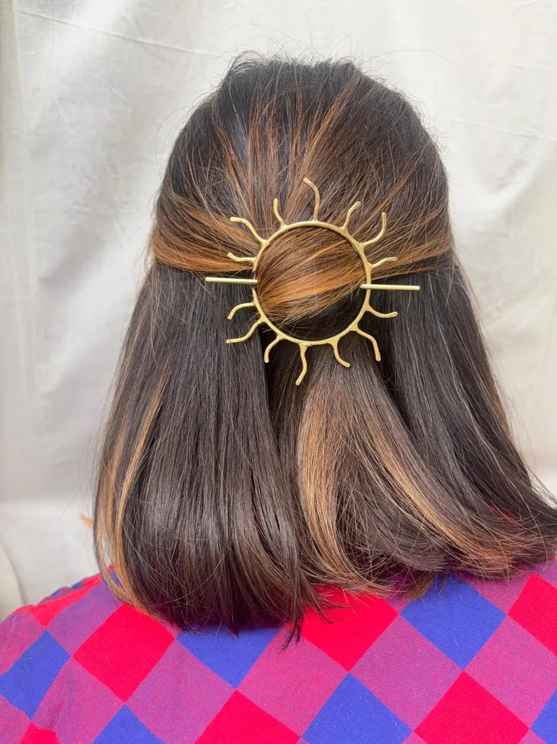 Handmade Brass Sun Hair Pin - Rachel Pfeffer Design | Etsy (Global)