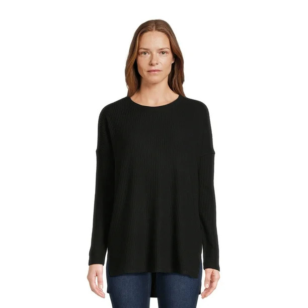 Time and Tru Women's Ribbed Tunic Top, Sizes S-XXXL - Walmart.com | Walmart (US)