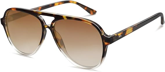 SOJOS Classic Polarized Aviator Sunglasses for Women Men, Retro Trendy Aviators Shades SJ2201 | Amazon (US)