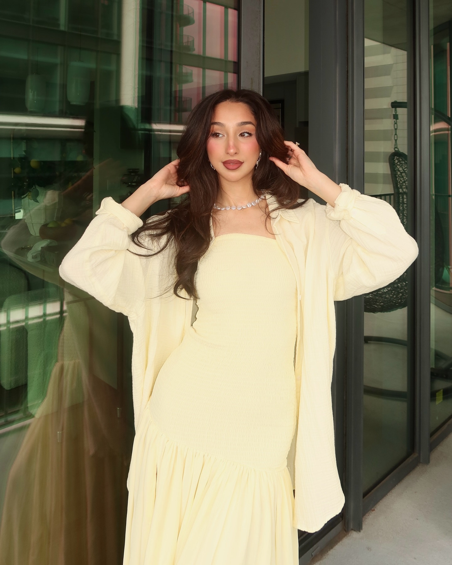 Summer soft launch 🍋🧺💐🐝 Butter yellow really is the color of the season 
-
-
Dress is from @peppermayo and the cover up is from @aritzia 💛
-
-

#explorepage✨ #springstyle #summeroutfits #modestsummerfashion #muslimbeautyblogger