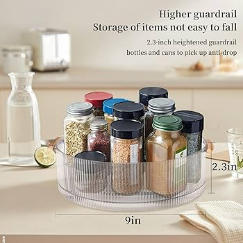 9 Inch Lazy Susan Organizer, 360 Rotating Lazy Susan Pantry Organizers and Storage Turntable Spic... | Amazon (US)