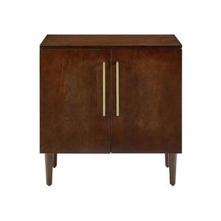 Everett 31 in. Mahogany Standard Rectangle Wood Console Table with Cabinet | The Home Depot