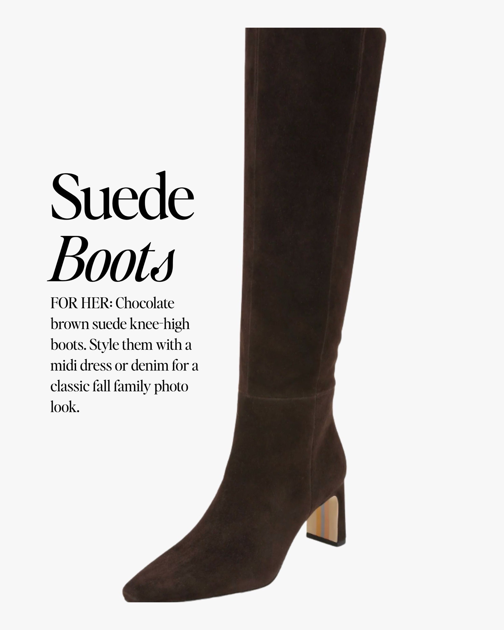 My must have shoe for fall. A suede boot needs to be in your closet. Linking some of my favorite options.

Knee high suede boots / faux suede boots / knee high boots / fall shoes / fall boots