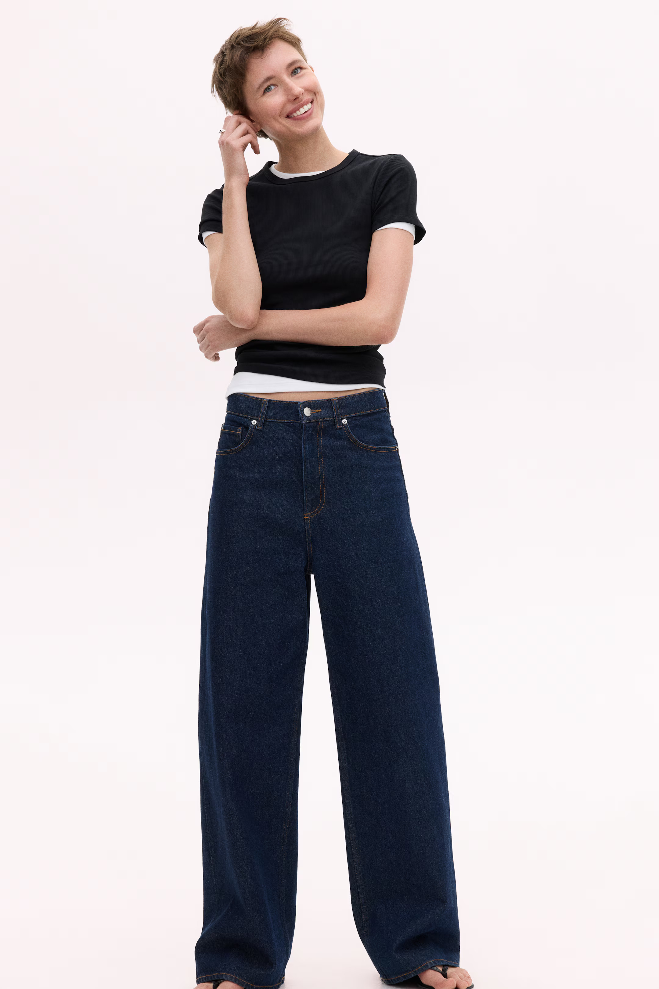 Ribbed T-Shirt - Dark brown - Ladies | H&M US | H&M (US + CA)